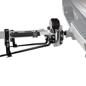 Shocker air equalizer and weight distribution hitch with sway control arm kit