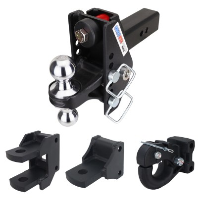 Impact Max Cushion Hitch Farm Kit - Chrome Combo, Pintle, Drawbar & Clevis Fits 2-1/2" Receiver