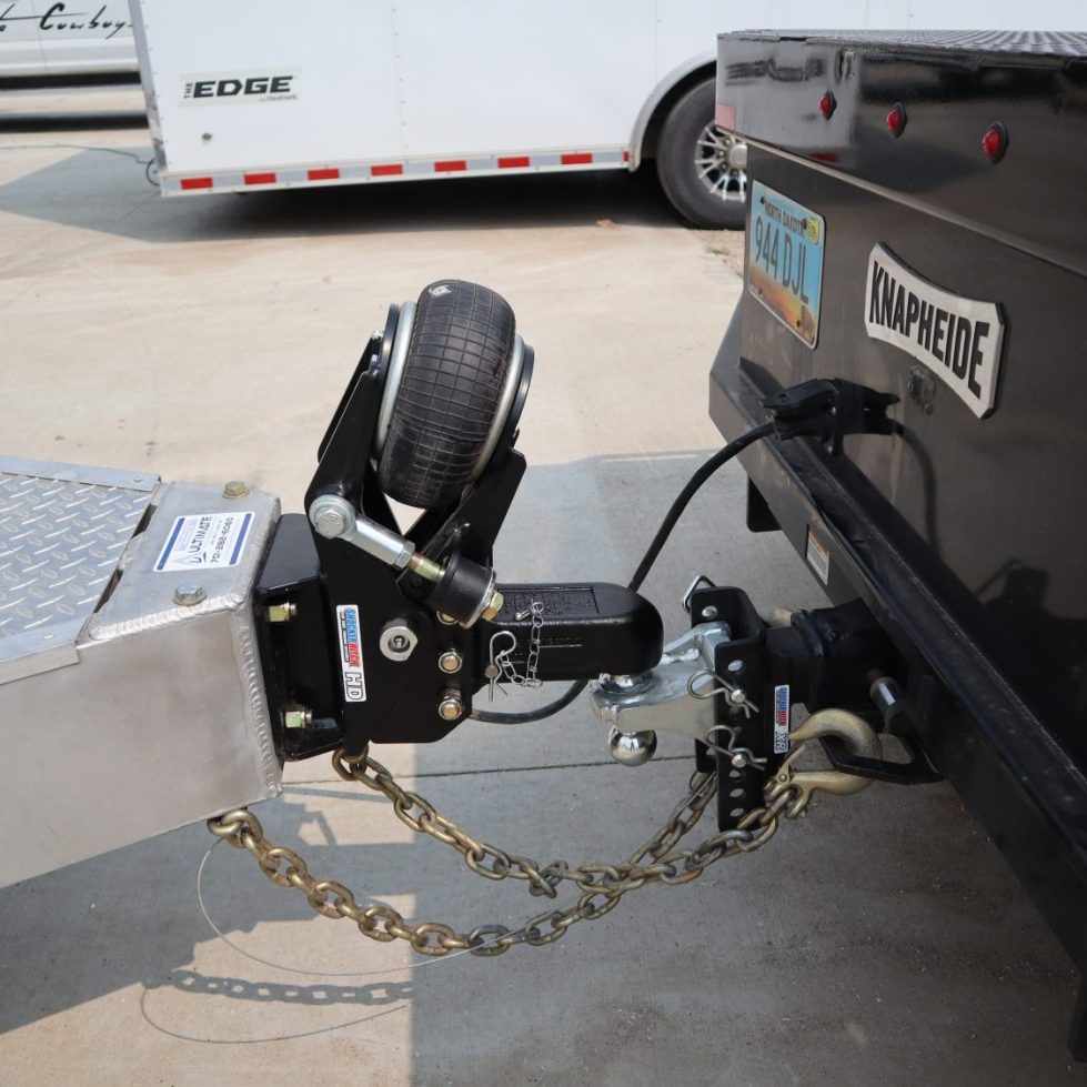 Air tongue mount and coupler installed at the front of a trailer
