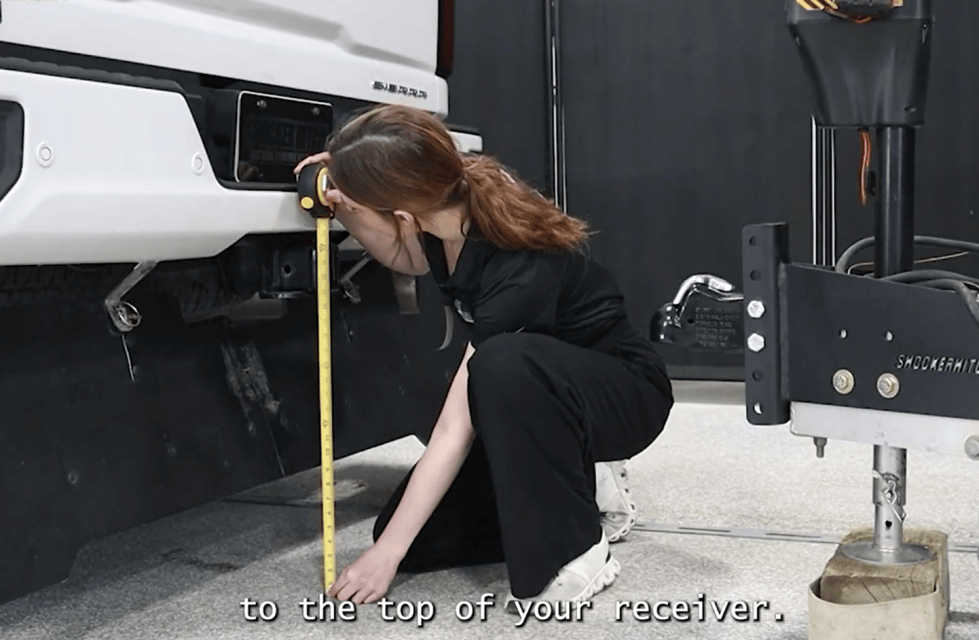 Measure from the ground to the top of your receiver