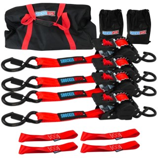 Shocker Retractable 1" Ratchet Straps with S-Hooks Kit