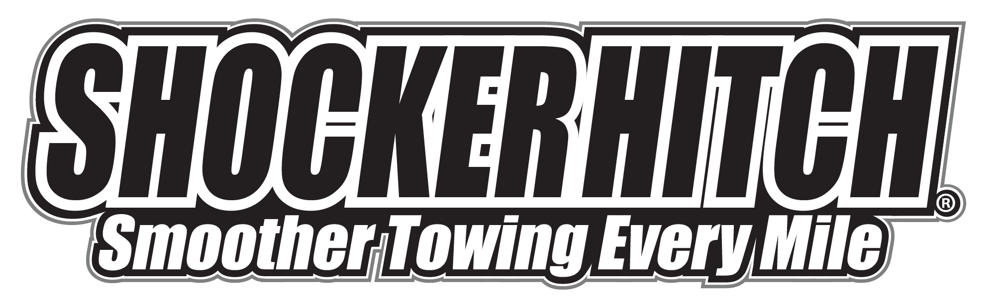 Black rectangular logo — Shocker Hitch, Smoother Towing Every Mile